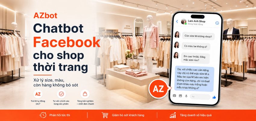 Shop thời trang nữ dùng AI bán hàng trên Facebook như thế nào để tư vấn size, màu và tình trạng hàng hiệu quả?